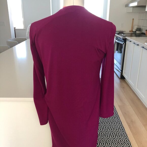 Ivanka Trump V Neck with Lacing Detail 3/4 Sleeve Dress Bold Purple Size S - Picture 9 of 12